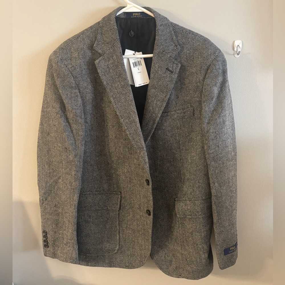 Ralph Lauren Black and White Herringbone Blazer